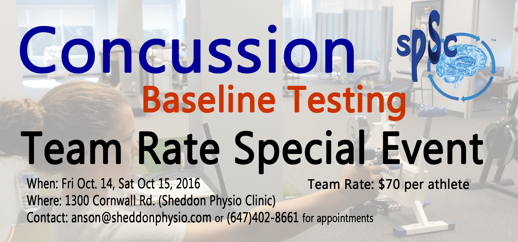 2016 Concussion Baseline Testing Sheddon Physio Sports Clinic Oakville Mississauga