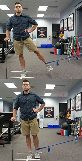 adductor teraband exercise soccer injury prevention Sheddon Physio Sports Clinic Oakville Mississauga