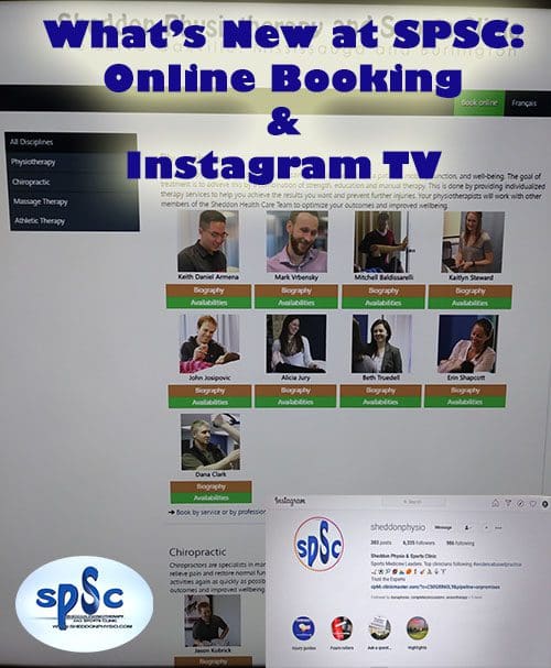 online booking and instagram tv at Sheddon Physion Sports Clinic Oakville Mississauga