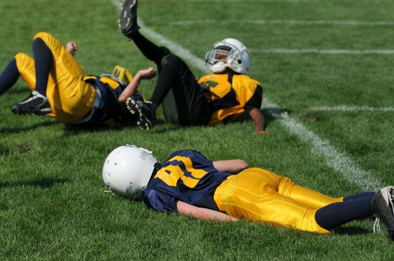 american football player on the ground