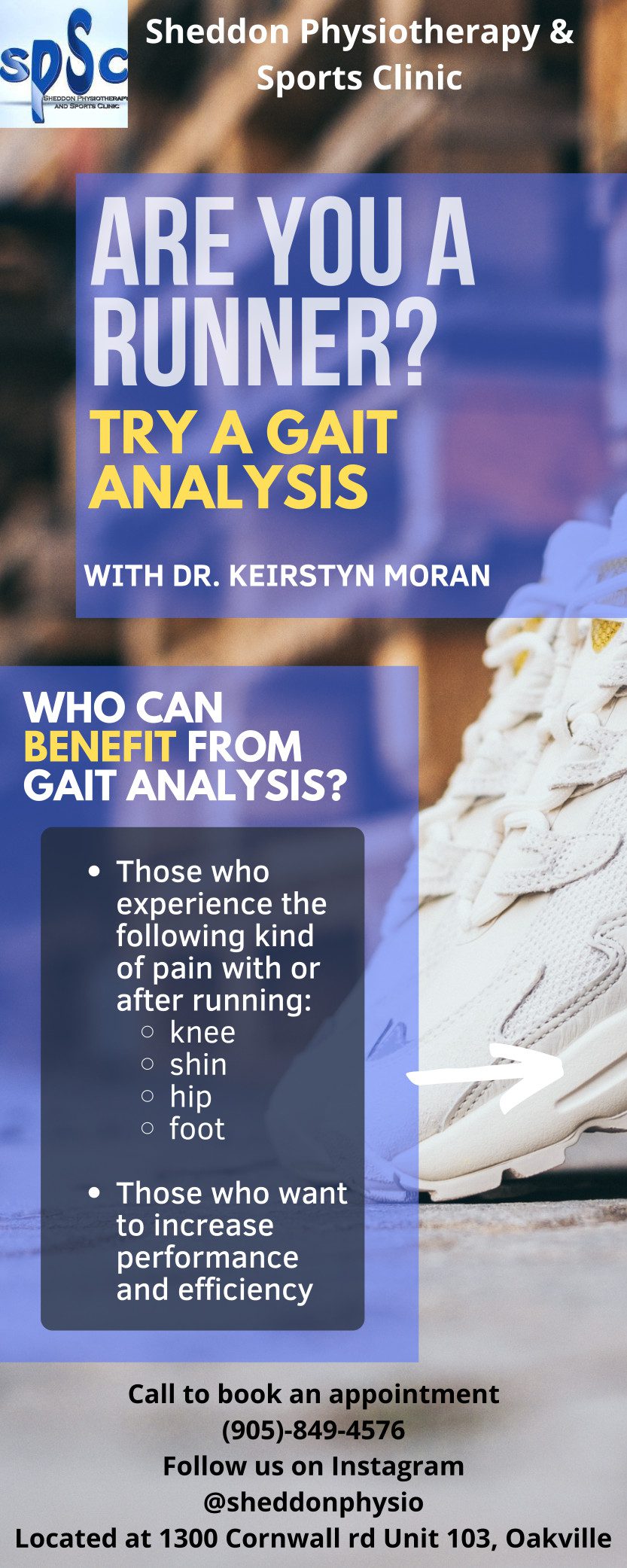 GAIT Analysis for runners at Sheddon Physio Sports Clinic Oakville
