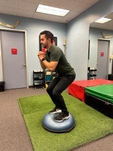 BOSU Ball Squats exercise down