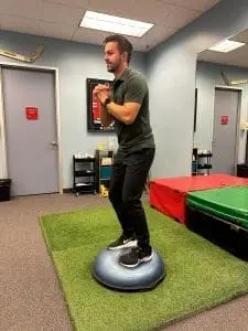 BOSU Ball Squats exercise up