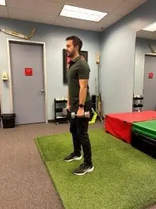 Dumbbell Romanian Deadlift up