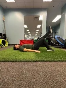 Single leg glute bridges down