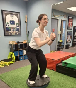 bosu squats for ice skating