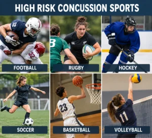 high risk concussion sports